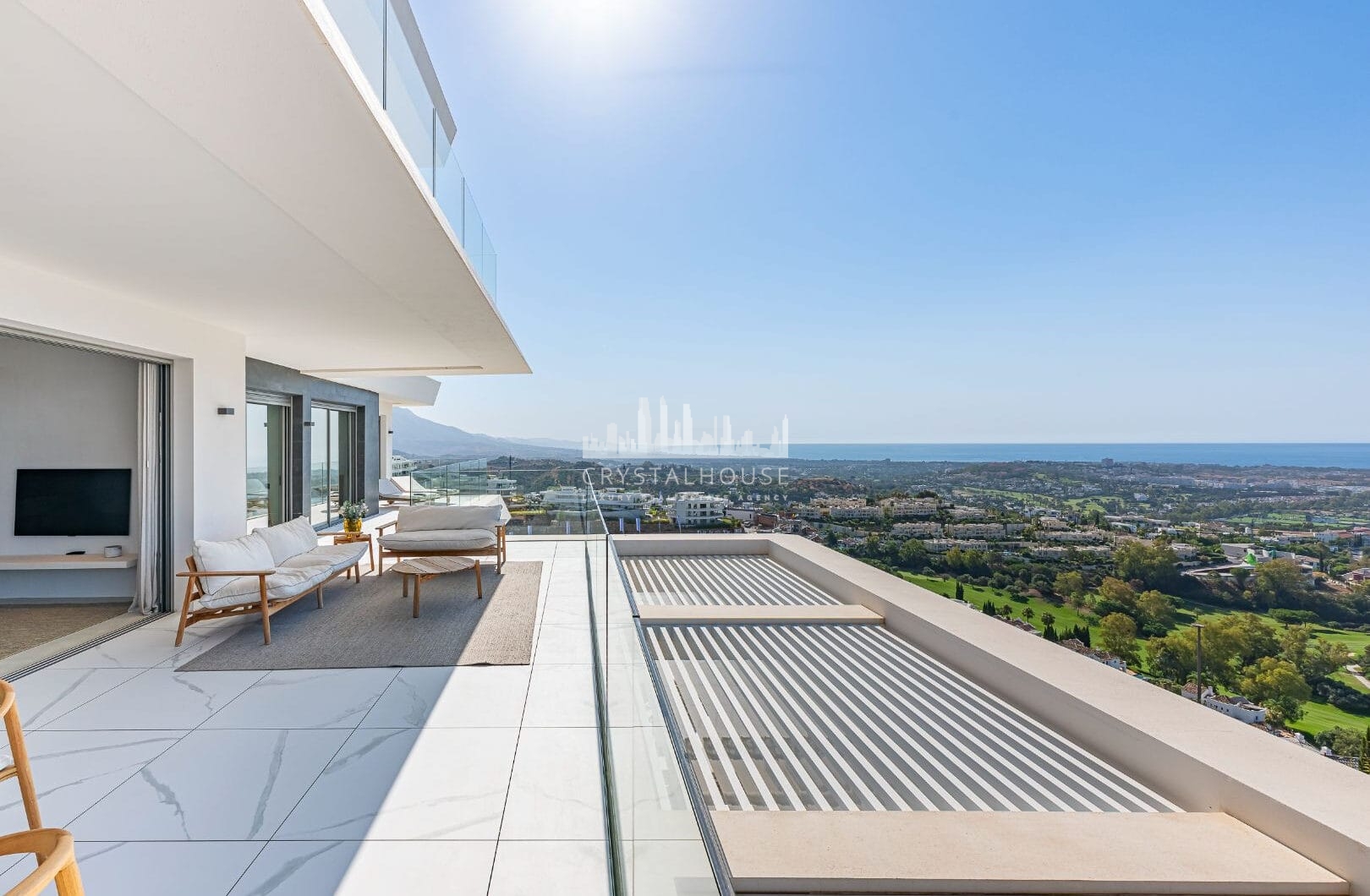 STUNNING CORNER MIDDLE FLOOR APARTMENT WITH PANORAMIC GOLF &amp; SEA VIEWS