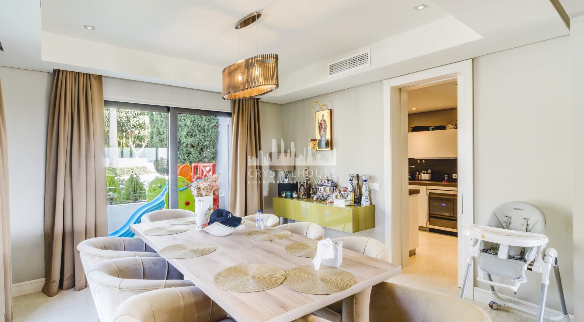 Magnificent five-bedroom, south-facing villa situated in the prestigious Village Las Lomas de Magna Marbella with sea views