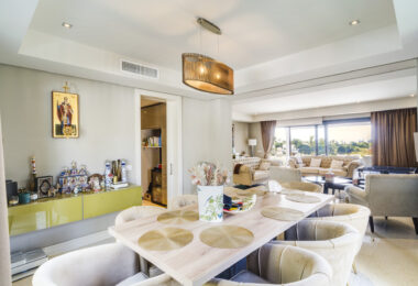 Magnificent five-bedroom, south-facing villa situated in the prestigious Village Las Lomas de Magna Marbella with sea views