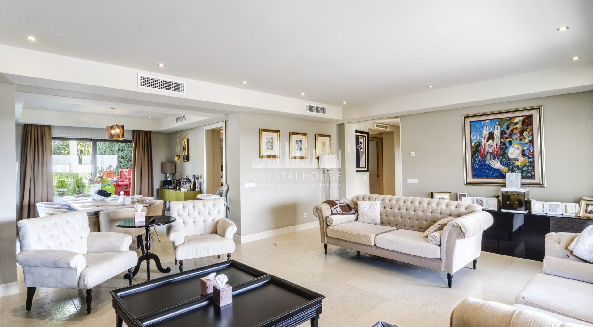 Magnificent five-bedroom, south-facing villa situated in the prestigious Village Las Lomas de Magna Marbella with sea views