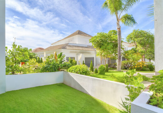 Magnificent five-bedroom, south-facing villa situated in the prestigious Village Las Lomas de Magna Marbella with sea views