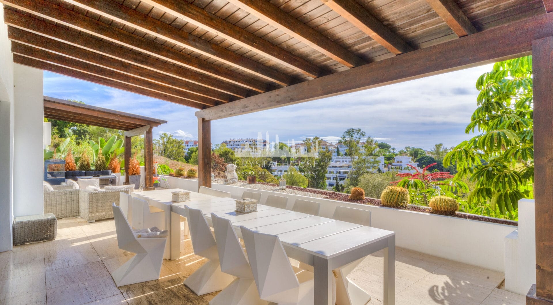 Magnificent five-bedroom, south-facing villa situated in the prestigious Village Las Lomas de Magna Marbella with sea views