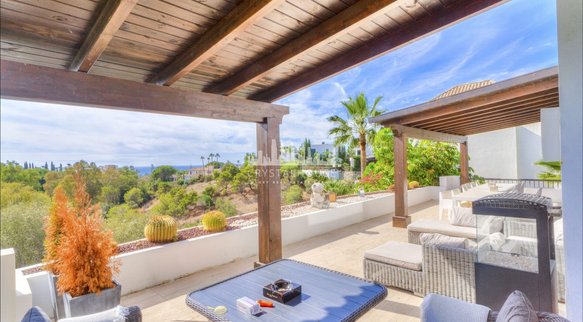 Magnificent five-bedroom, south-facing villa situated in the prestigious Village Las Lomas de Magna Marbella with sea views