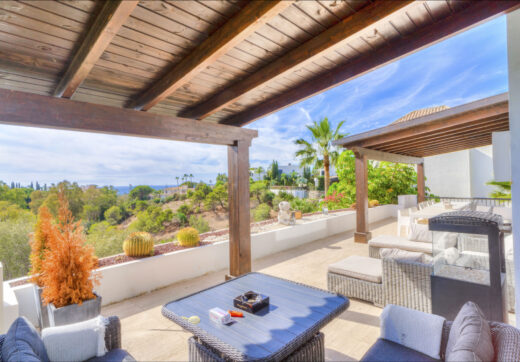 Magnificent five-bedroom, south-facing villa situated in the prestigious Village Las Lomas de Magna Marbella with sea views
