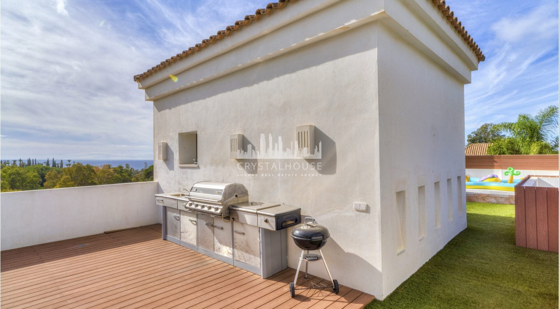 Magnificent five-bedroom, south-facing villa situated in the prestigious Village Las Lomas de Magna Marbella with sea views