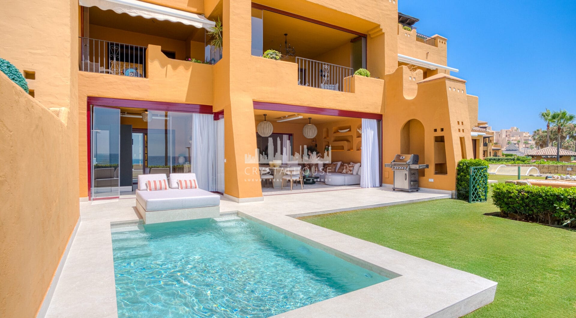 Stunning south facing, four bedroom ground floor apartment, set within the exclusive Los Granados del Mar urbanization on the New Golden Mile