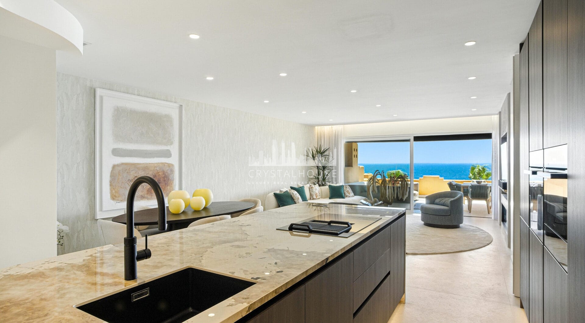 Beautiful beach front, south facing four bedroom apartment located in Los Granados del Mar on the New Golden Mile