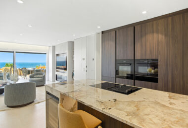 Beautiful beach front, south facing four bedroom apartment located in Los Granados del Mar on the New Golden Mile