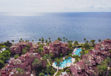 Impeccably renovated, south facing beach front, garden apartment located in the exclusive Menara Beach community on the sought-after New Golden Mile