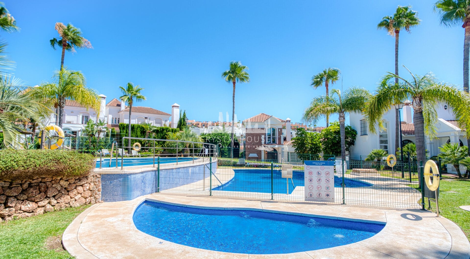 Stylish south west facing, three-bedroom semi detached townhouse located in Riviera del Sol