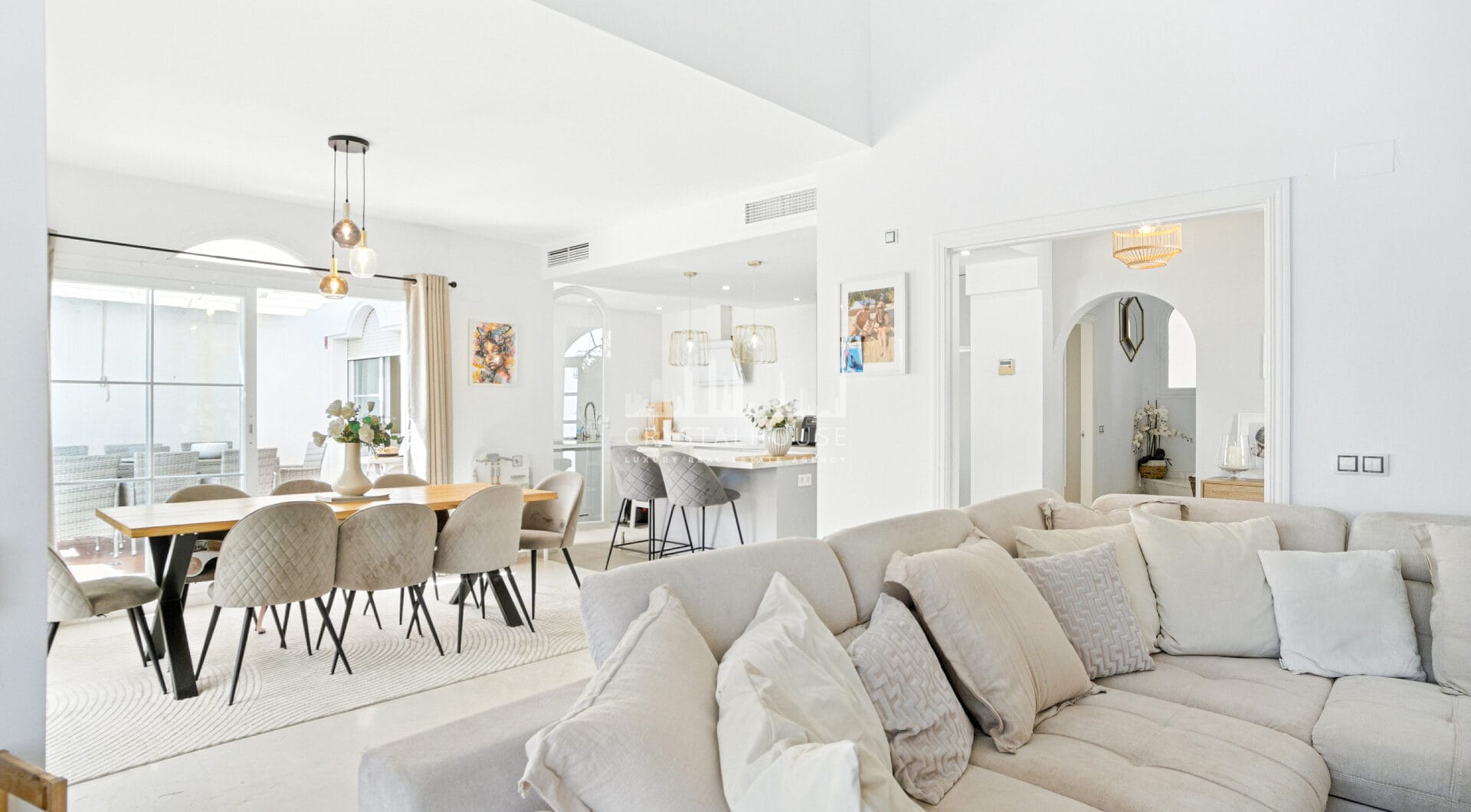 Stylish south west facing, three-bedroom semi detached townhouse located in Riviera del Sol