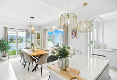 Stylish south west facing, three-bedroom semi detached townhouse located in Riviera del Sol