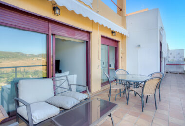 Charming east facing, three bedroom duplex penthouse located in the gated community Parque Botanico, Estepona