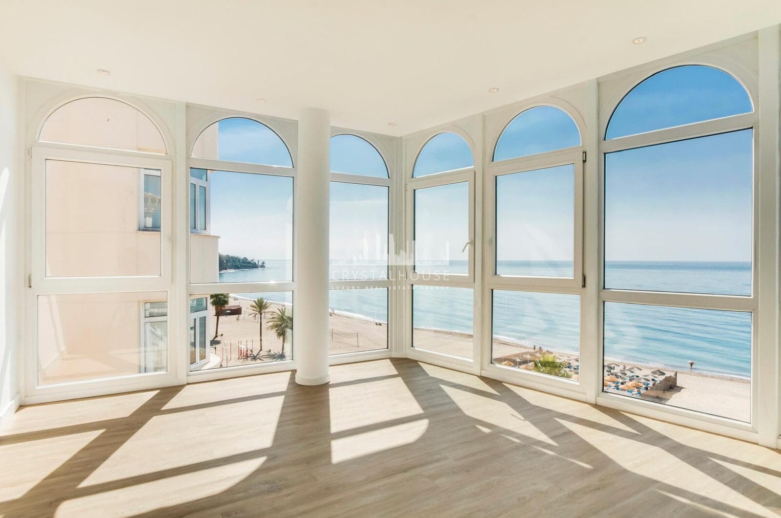 Stunning, south-facing fully renovated, three bedroom beachfront apartment in the heart of Estepona’s charming Old Town