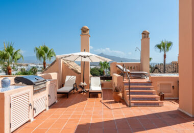 Incredible Solarium Terrace with Sea and Mountain Views  - Beachside Penthouse in Bahía Alcántara