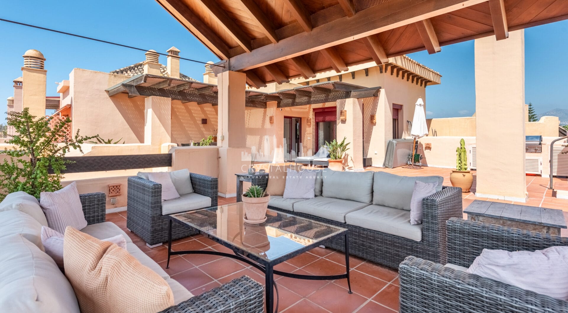 Incredible Solarium Terrace with Sea and Mountain Views  - Beachside Penthouse in Bahía Alcántara