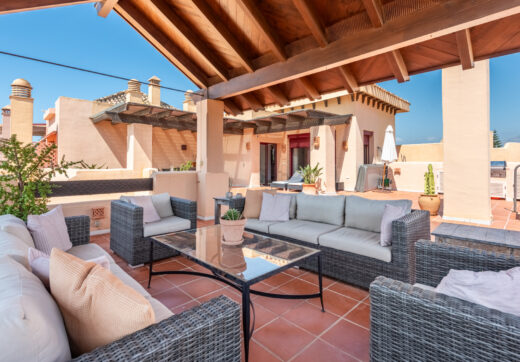 Incredible Solarium Terrace with Sea and Mountain Views  - Beachside Penthouse in Bahía Alcántara