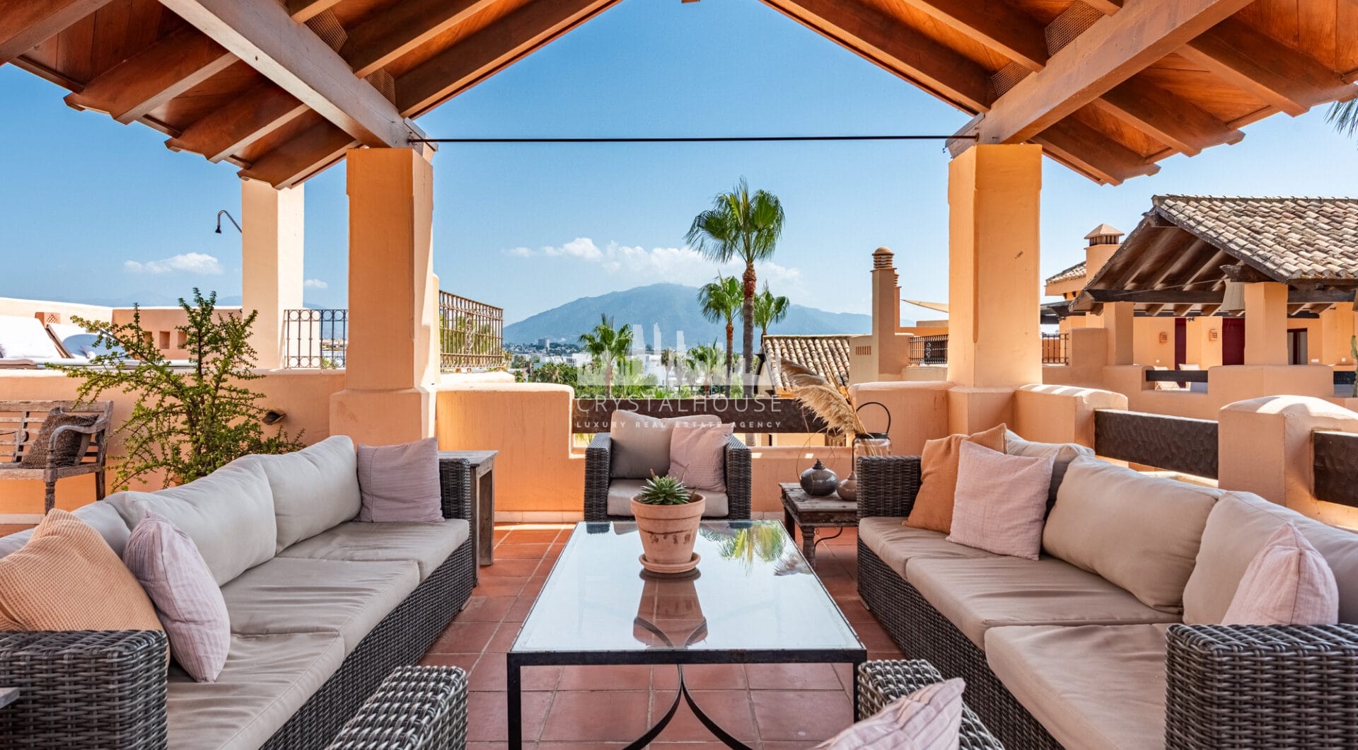 Incredible Solarium Terrace with Sea and Mountain Views  - Beachside Penthouse in Bahía Alcántara