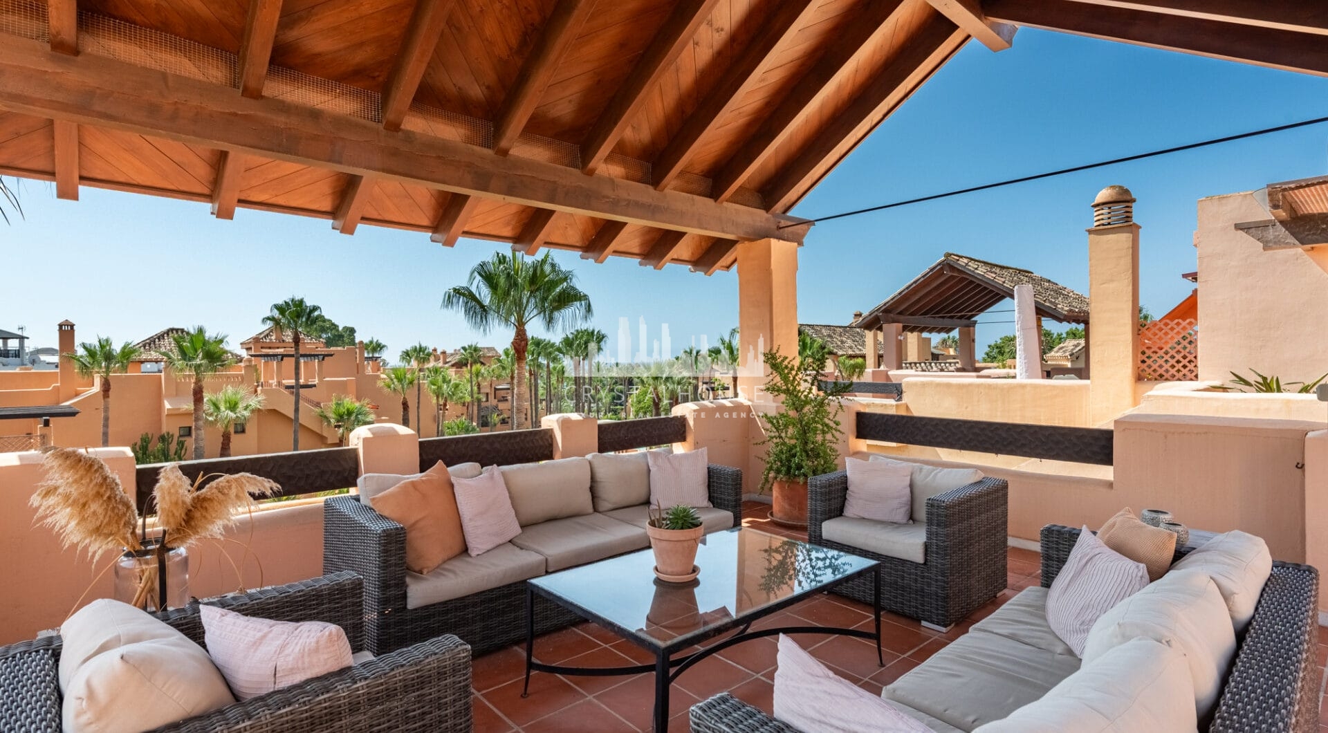 Incredible Solarium Terrace with Sea and Mountain Views  - Beachside Penthouse in Bahía Alcántara