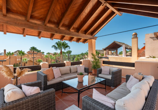 Incredible Solarium Terrace with Sea and Mountain Views  - Beachside Penthouse in Bahía Alcántara