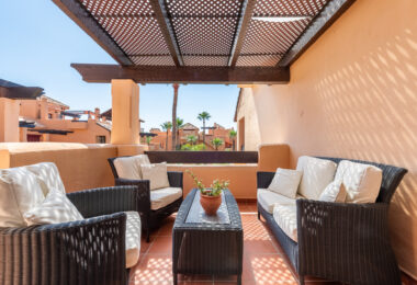 Incredible Solarium Terrace with Sea and Mountain Views  - Beachside Penthouse in Bahía Alcántara