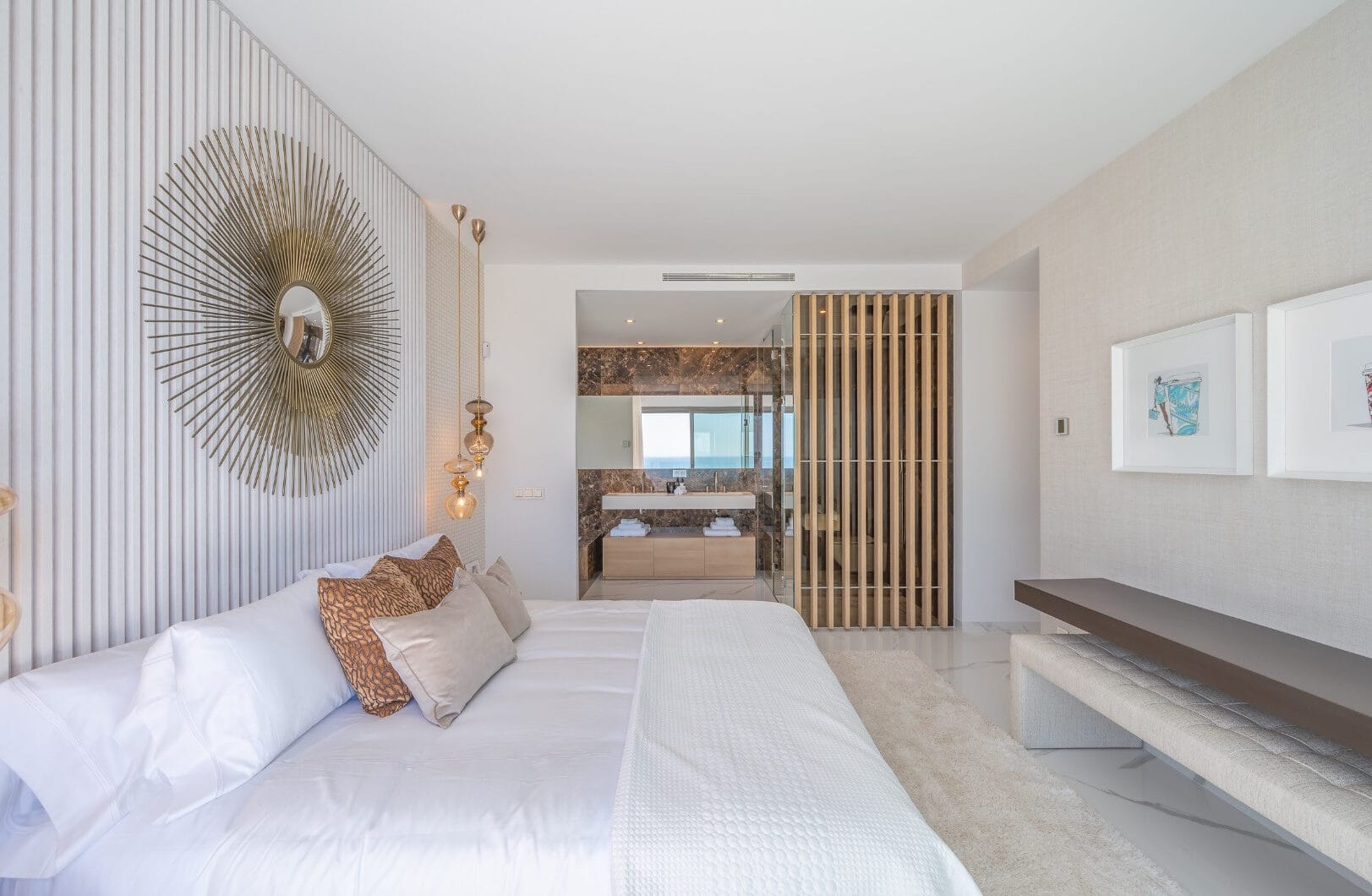 Stunning corner middle floor apartment with panoramic golf &amp; sea views