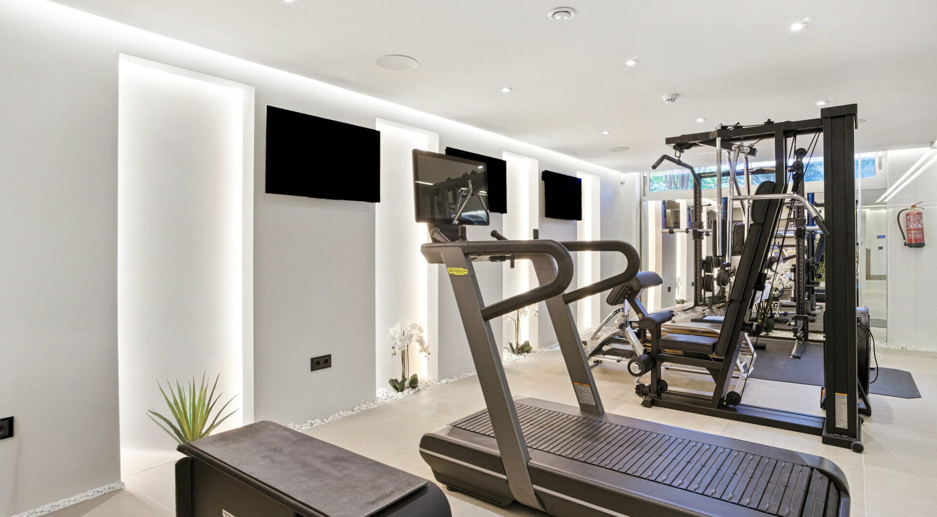 An architecturally unique, south-facing property located in the exclusive gated community of Sierra Blanca on Marbella’s prestigious Golden Mile