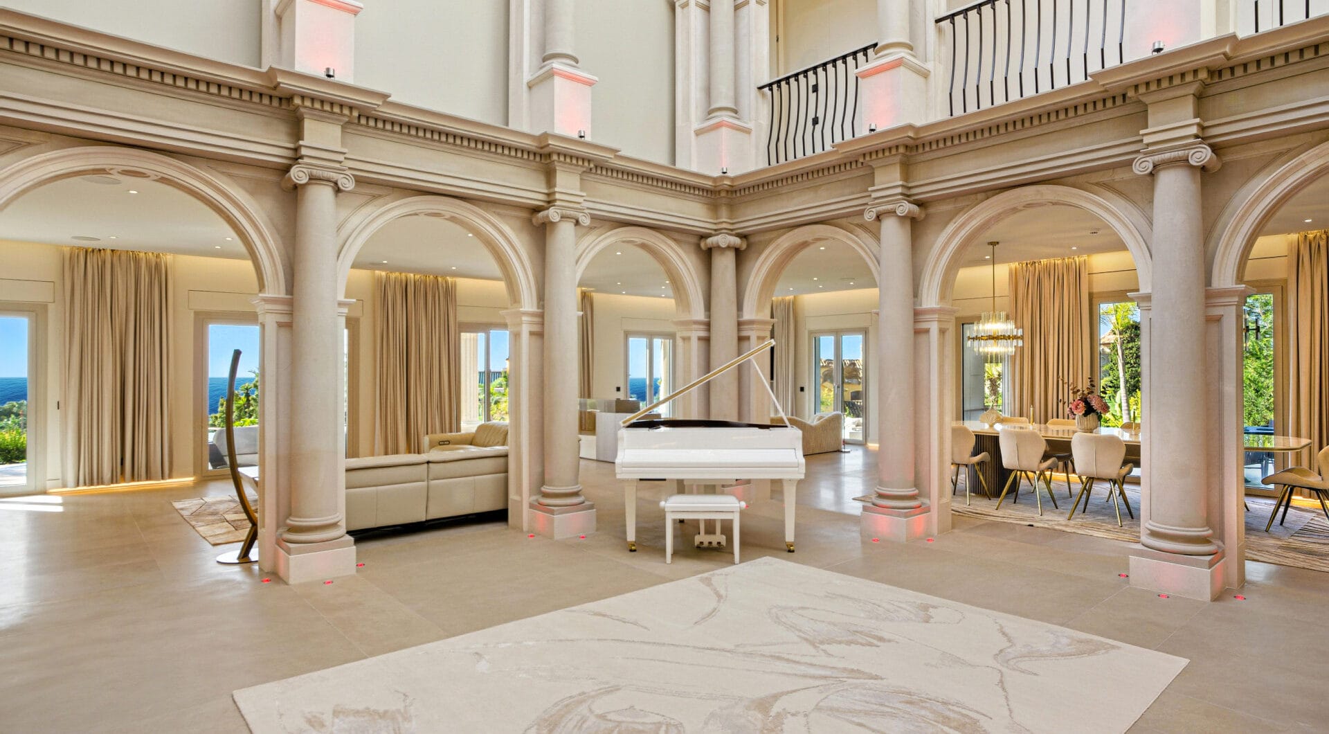 An architecturally unique, south-facing property located in the exclusive gated community of Sierra Blanca on Marbella’s prestigious Golden Mile