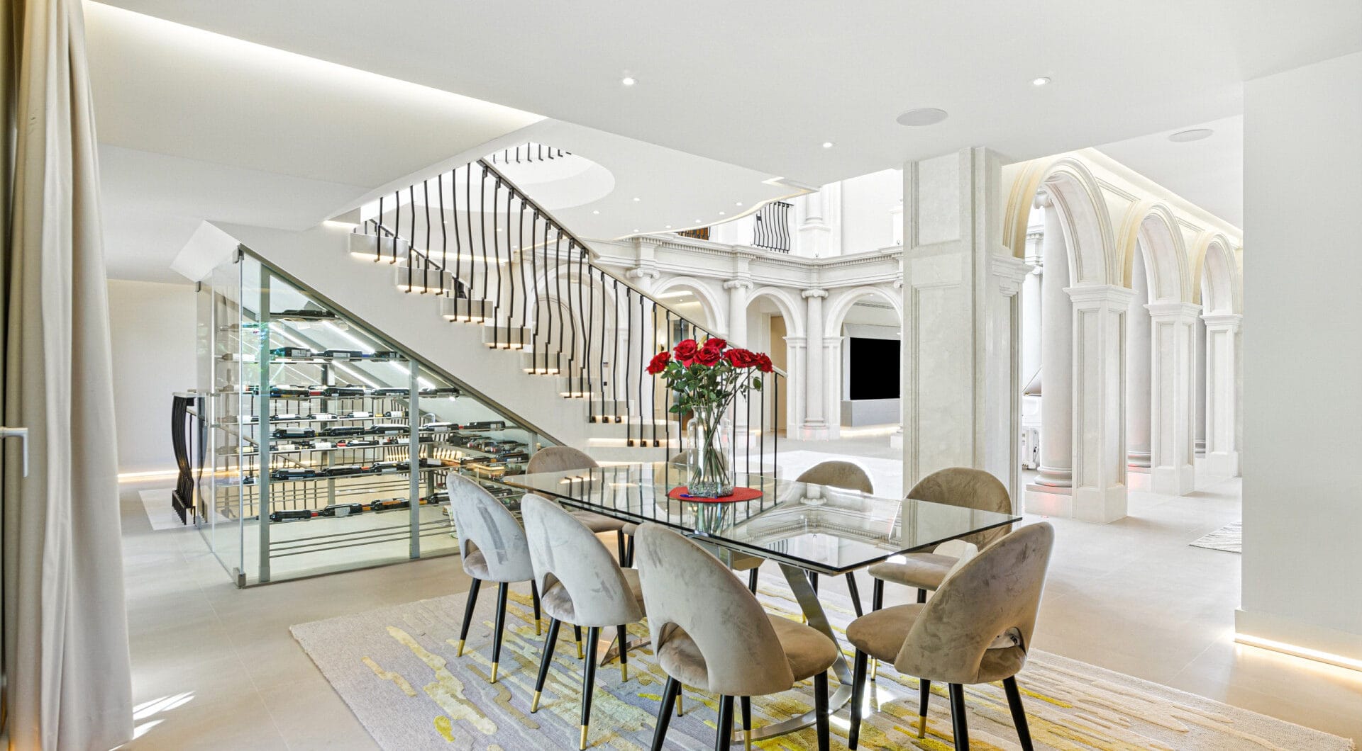 An architecturally unique, south-facing property located in the exclusive gated community of Sierra Blanca on Marbella’s prestigious Golden Mile