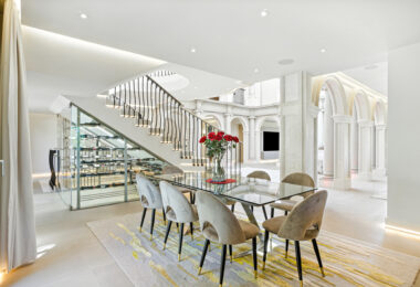 An architecturally unique, south-facing property located in the exclusive gated community of Sierra Blanca on Marbella’s prestigious Golden Mile