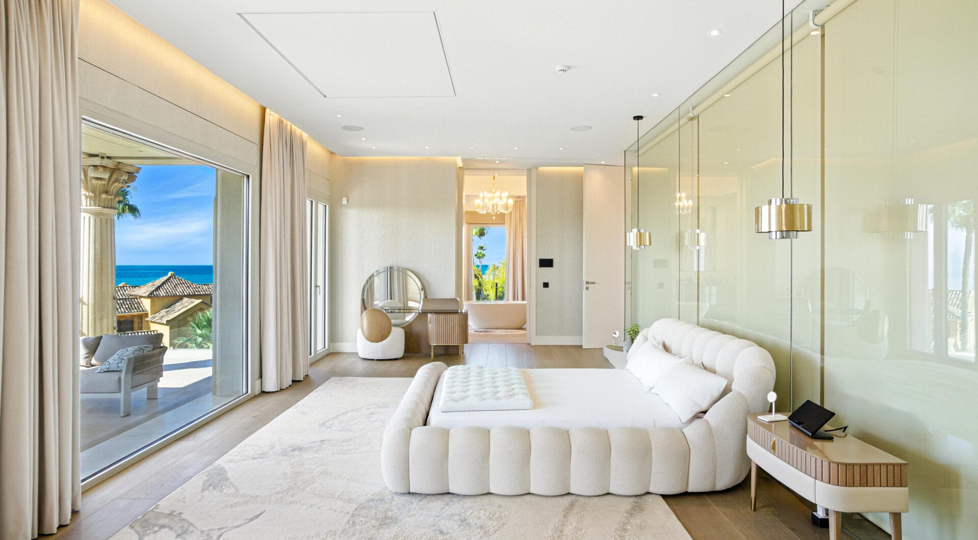 An architecturally unique, south-facing property located in the exclusive gated community of Sierra Blanca on Marbella’s prestigious Golden Mile