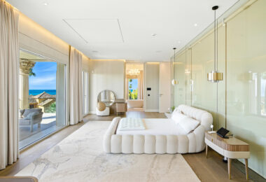 An architecturally unique, south-facing property located in the exclusive gated community of Sierra Blanca on Marbella’s prestigious Golden Mile