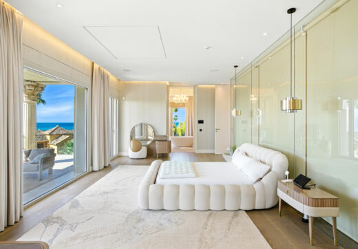 An architecturally unique, south-facing property located in the exclusive gated community of Sierra Blanca on Marbella’s prestigious Golden Mile