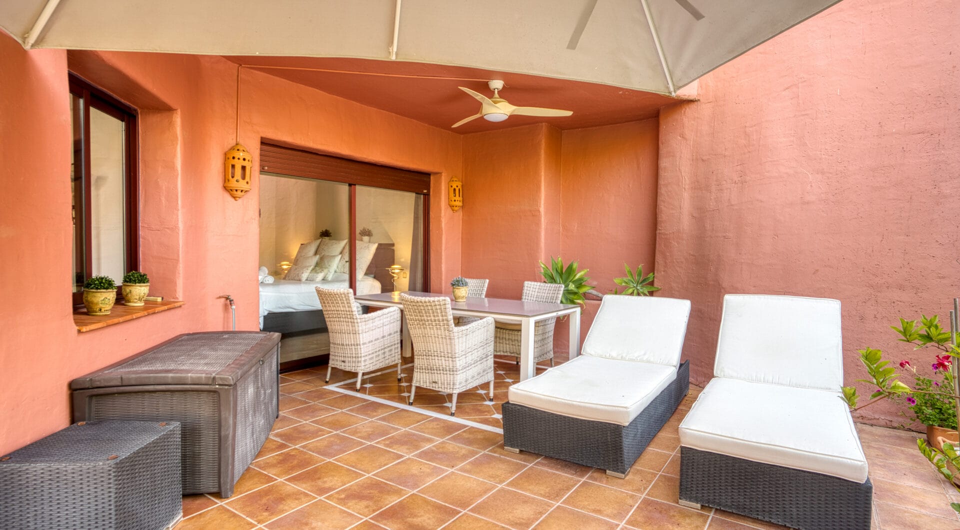 Immaculate three bedroom west facing ground floor apartment in the prestigious and gated beachfront community Menara Beach