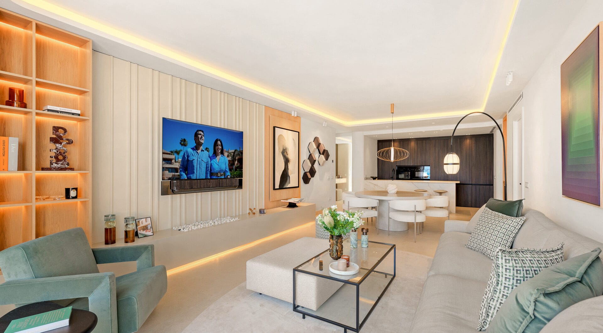 Beautifully renovated, south facing three bedroom penthouse located in prestigious beachfront community Bahia del Velerin, Estepona.