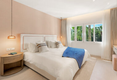 Beautifully renovated, south facing three bedroom penthouse located in prestigious beachfront community Bahia del Velerin, Estepona.