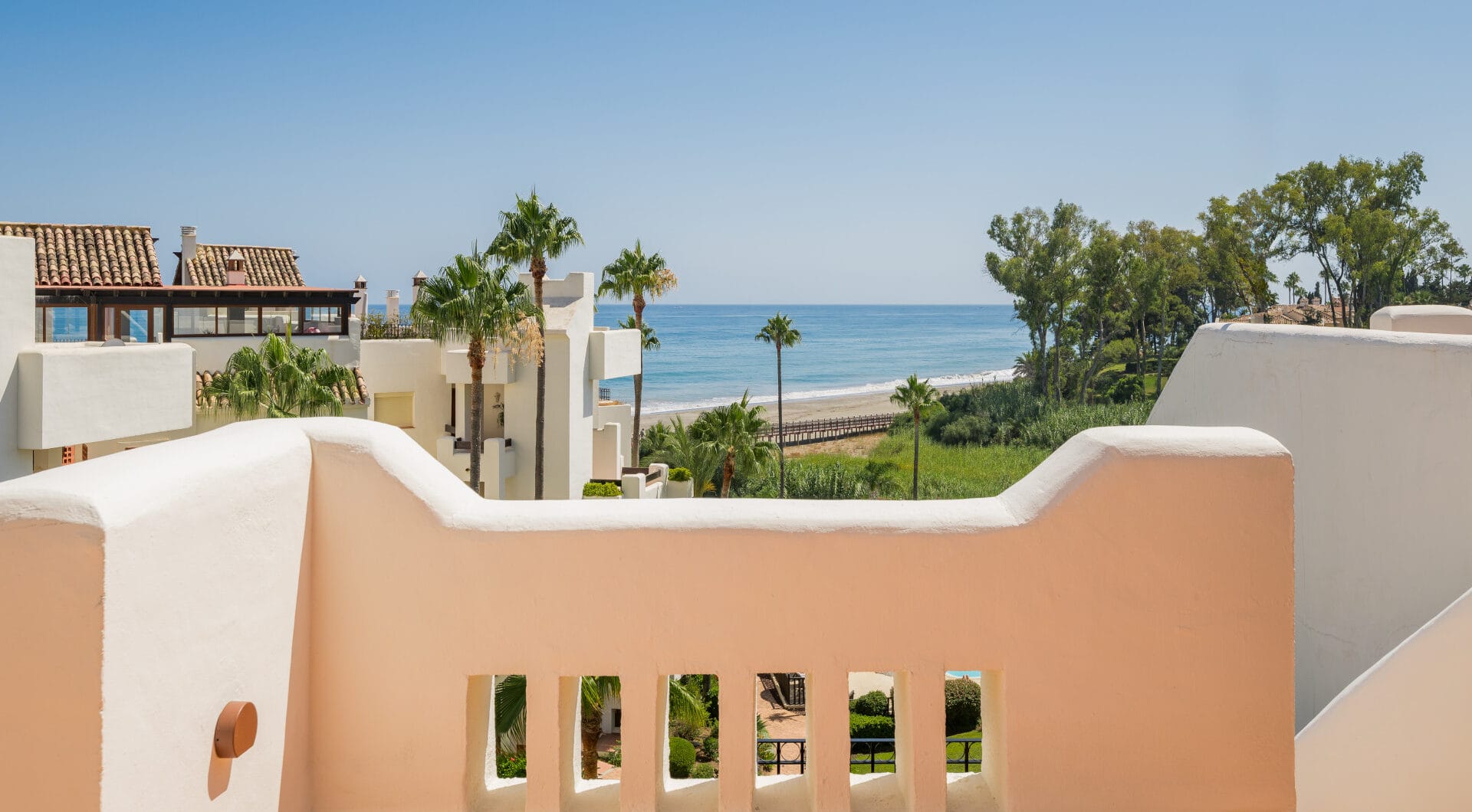 Stunning south-facing three bedroom penthouse located in the exclusive gated community of Bahia Del Velerin, Estepona.