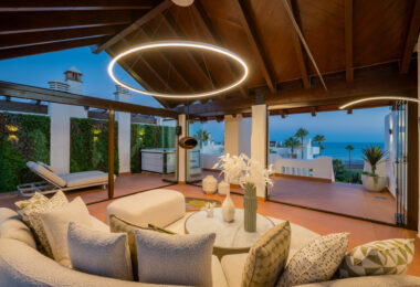 Stunning south-facing three bedroom penthouse located in the exclusive gated community of Bahia Del Velerin, Estepona.