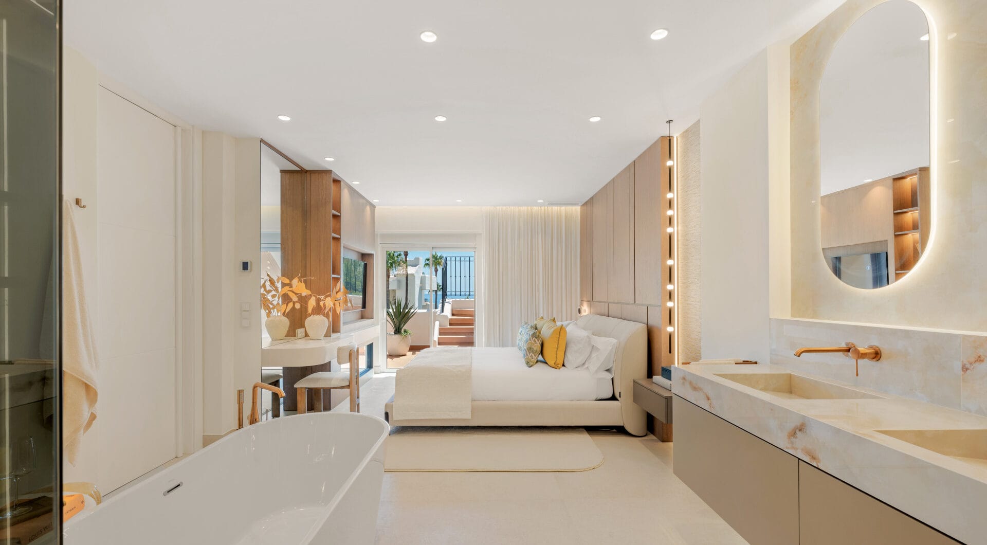 Stunning south-facing three bedroom penthouse located in the exclusive gated community of Bahia Del Velerin, Estepona.