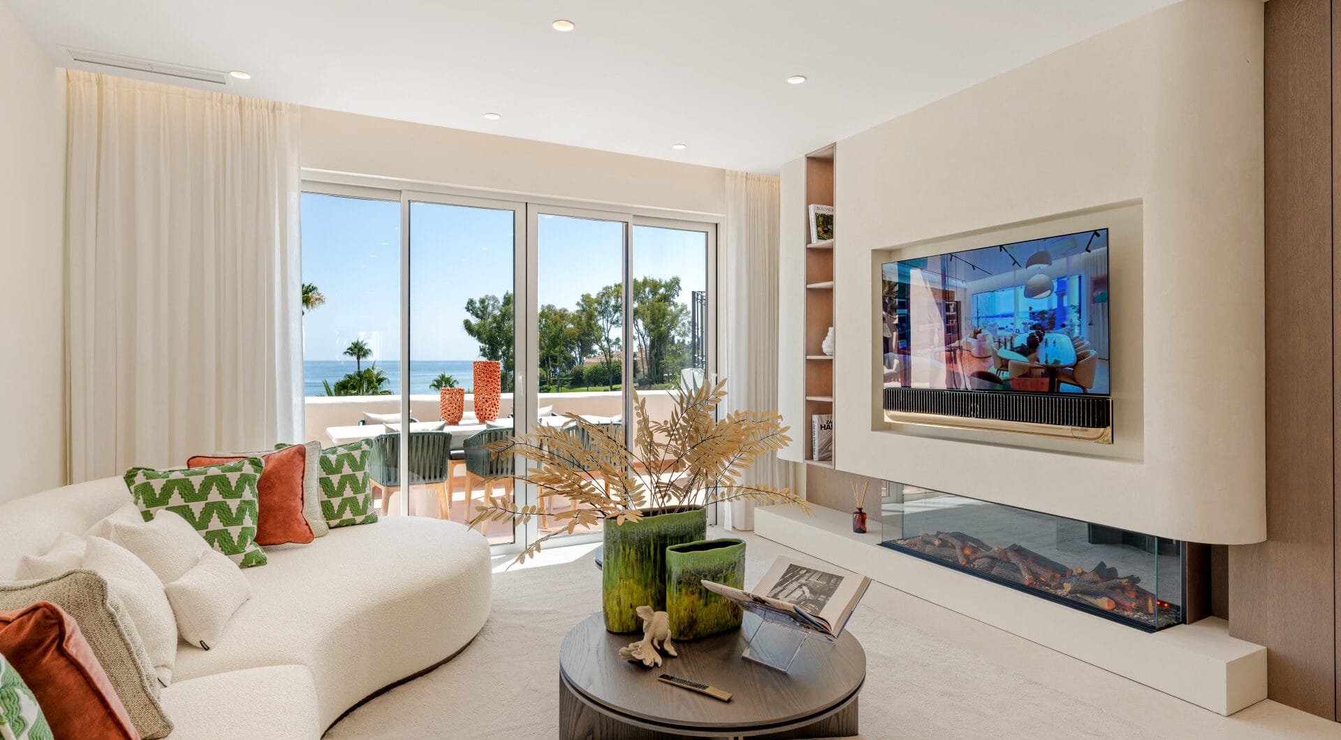 Stunning south-facing three bedroom penthouse located in the exclusive gated community of Bahia Del Velerin, Estepona.
