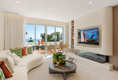 Stunning south-facing three bedroom penthouse located in the exclusive gated community of Bahia Del Velerin, Estepona.