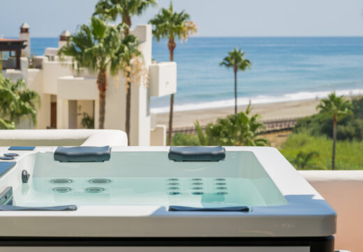 Stunning south-facing three bedroom penthouse located in the exclusive gated community of Bahia Del Velerin, Estepona.