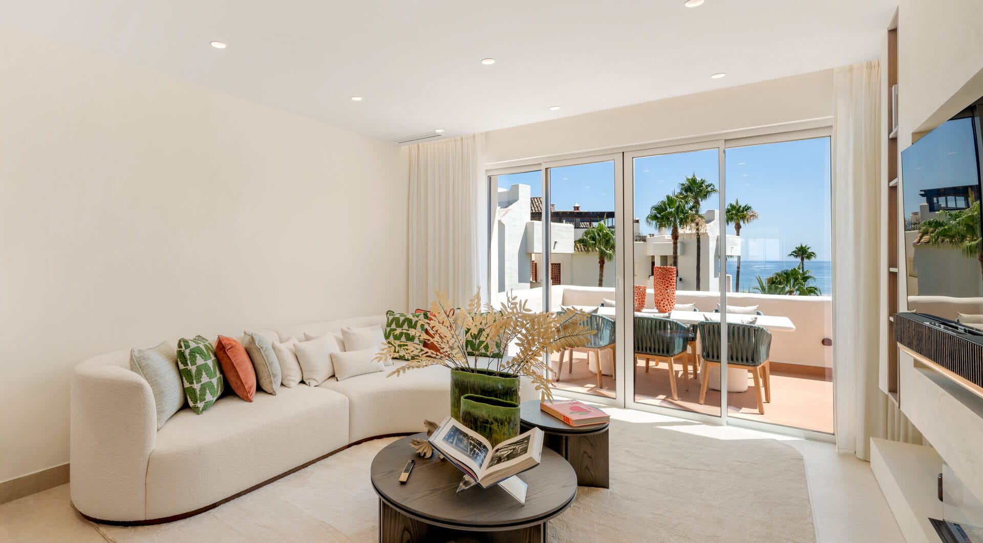 Stunning south-facing three bedroom penthouse located in the exclusive gated community of Bahia Del Velerin, Estepona.