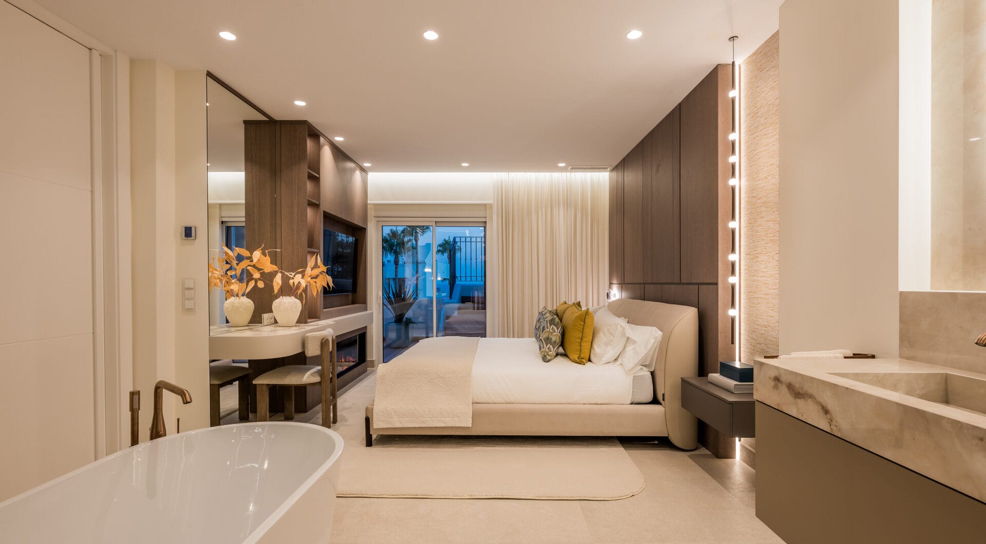 Stunning south-facing three bedroom penthouse located in the exclusive gated community of Bahia Del Velerin, Estepona.