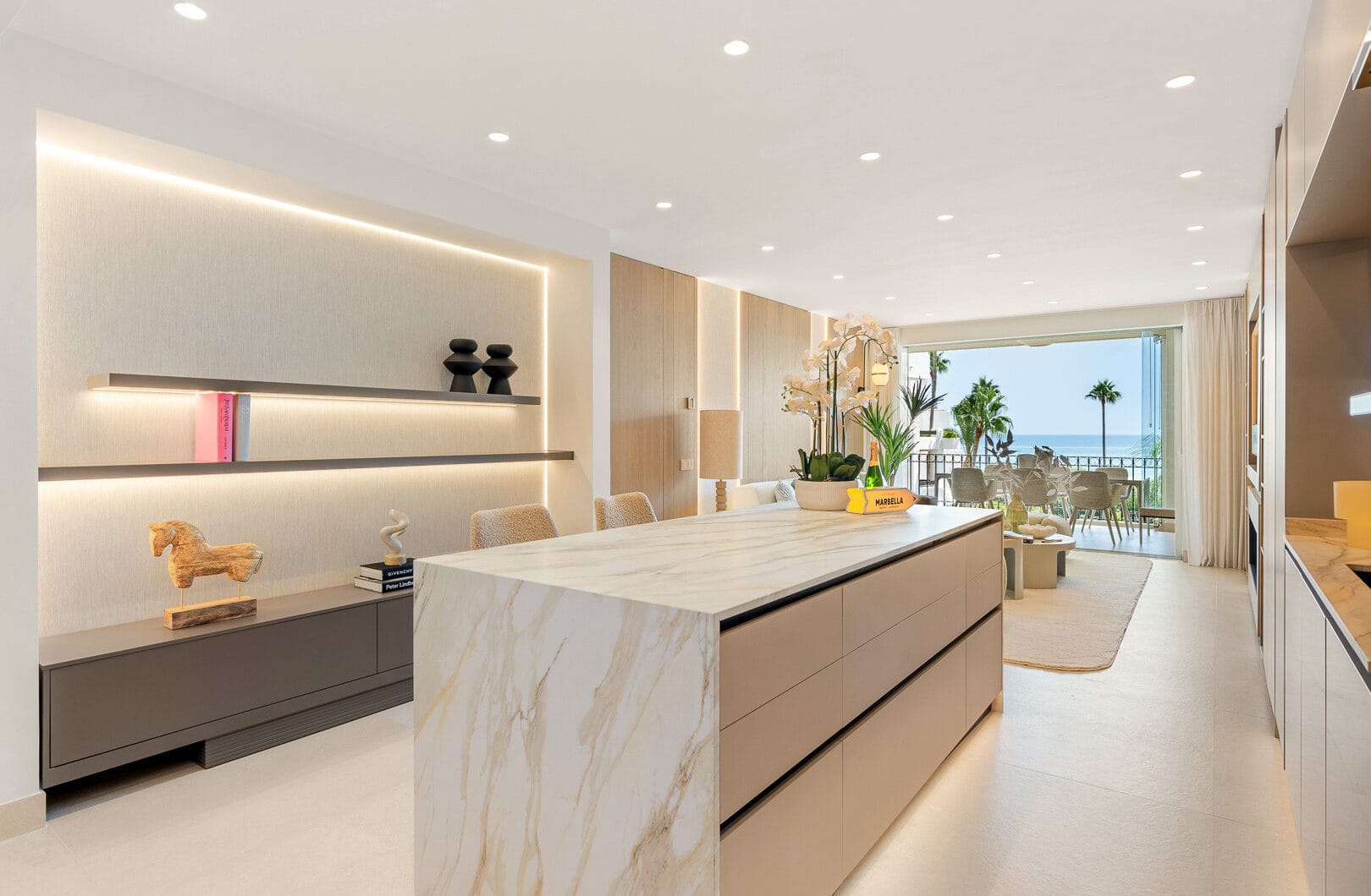 Beautifully renovated, south facing three-bedroom apartment located  in the prestigious gated community of Bahia del Velerin, Estepona