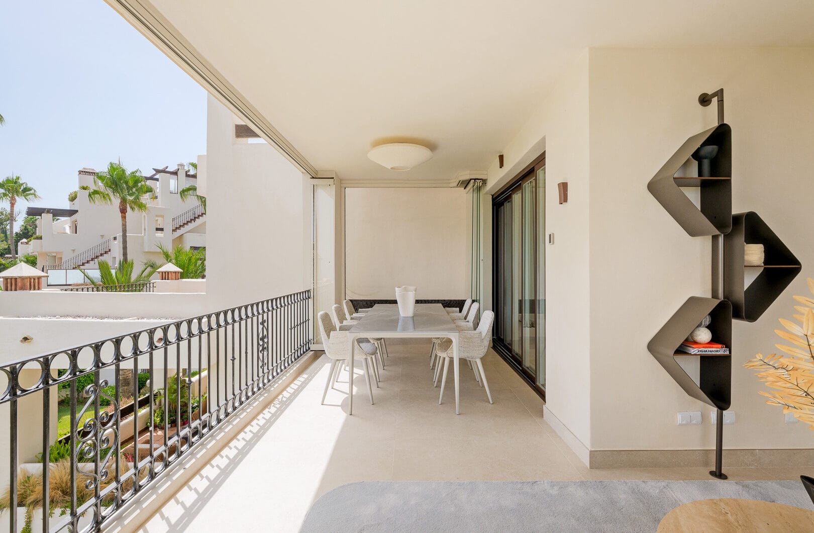 Beautifully renovated, south facing three-bedroom apartment located  in the prestigious gated community of Bahia del Velerin, Estepona