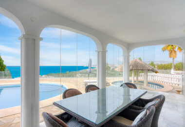 Spectacular south facing five bedroom villa in El Chaparral, Mijas Costa with panoramic sea views