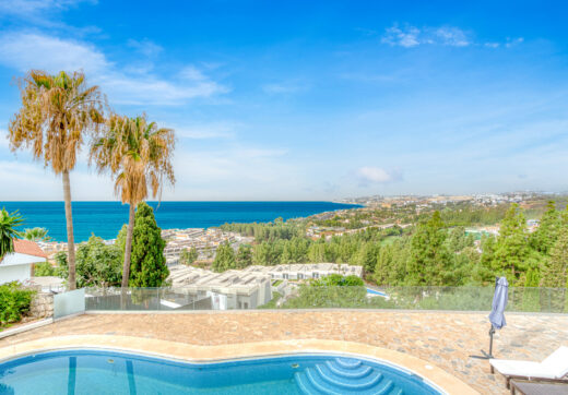 Spectacular south facing five bedroom villa in El Chaparral, Mijas Costa with panoramic sea views