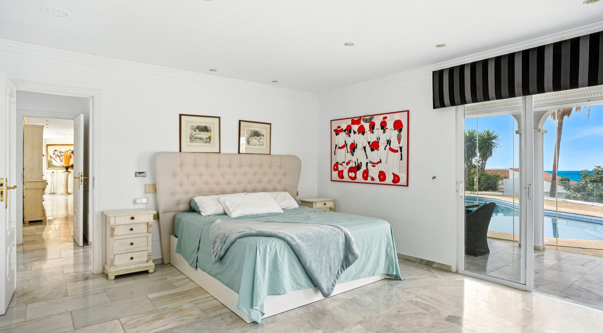 Spectacular south facing five bedroom villa in El Chaparral, Mijas Costa with panoramic sea views