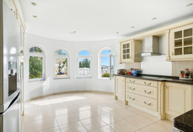 Spectacular south facing five bedroom villa in El Chaparral, Mijas Costa with panoramic sea views
